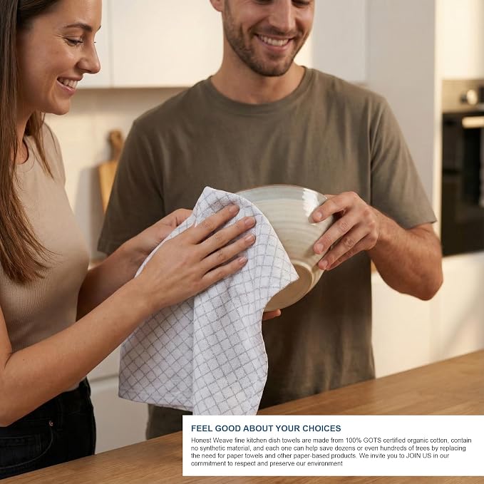 Marubhumi Cotton Kitchen Dish Towels (White, 45x70 Cm)