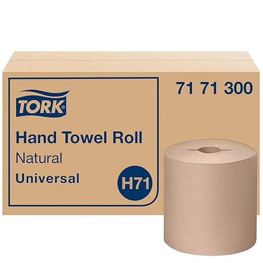 Tork Hand Towel Roll, Natural, Universal, H71, Large, 100% Recycled, 1-Ply, White, 6 Rolls x 800 ft, 7171300