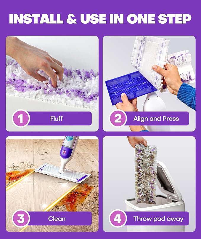 5X Cleaning Power Mop Refills for Swiffer Power Mop, 500+ Strips Multi-Surface PowerMop Refill Pads, 18 Count Disposable Powermop Wood Mops, Replacement Mopping Pad for Floor Cleaning