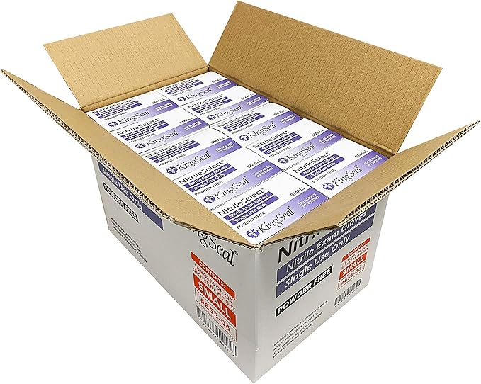 KingSeal NitrileSelect Exam Gloves, Medical Grade, Powder Free, 3 MIL Thickness, Violet Blue, Chemo Drug & Fentanyl Tested
