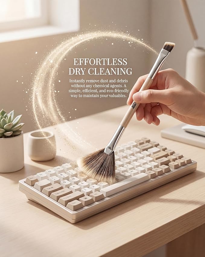 Anti-Static Double Head Cleaning Brush - Soft PBT Bristle Precision Cleaner for Models,Dolls & Delicate Collectibles and Intricate Items-1pcs
