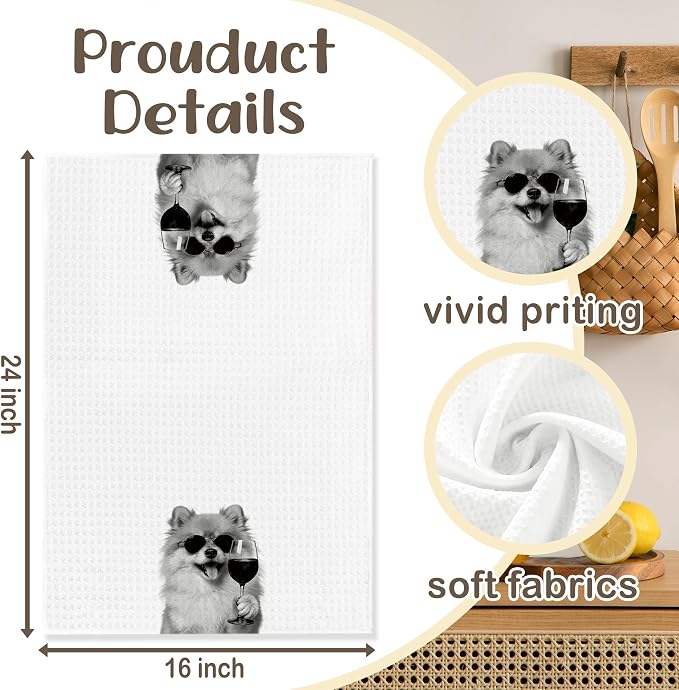 Funny Labrador Kitchen Towels Set of 2, Dog Kitchen Bar Accessories, Dog Chef Gifts for Women Decorative Hand Towels for Kitchen Decor, Labrador Lovers Dish Tea Towel, 16x24 Inch