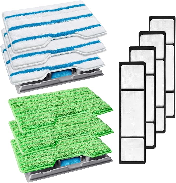 KEEPOW Reusable Mop Pads Refills, Mop Replacement Pads Compatible with Mop VM252 VM200 VC205 VM250 /QM250 VM190 VM200P12, Hardwood Floor Mop Pad with Upgraded Dirt Chamber