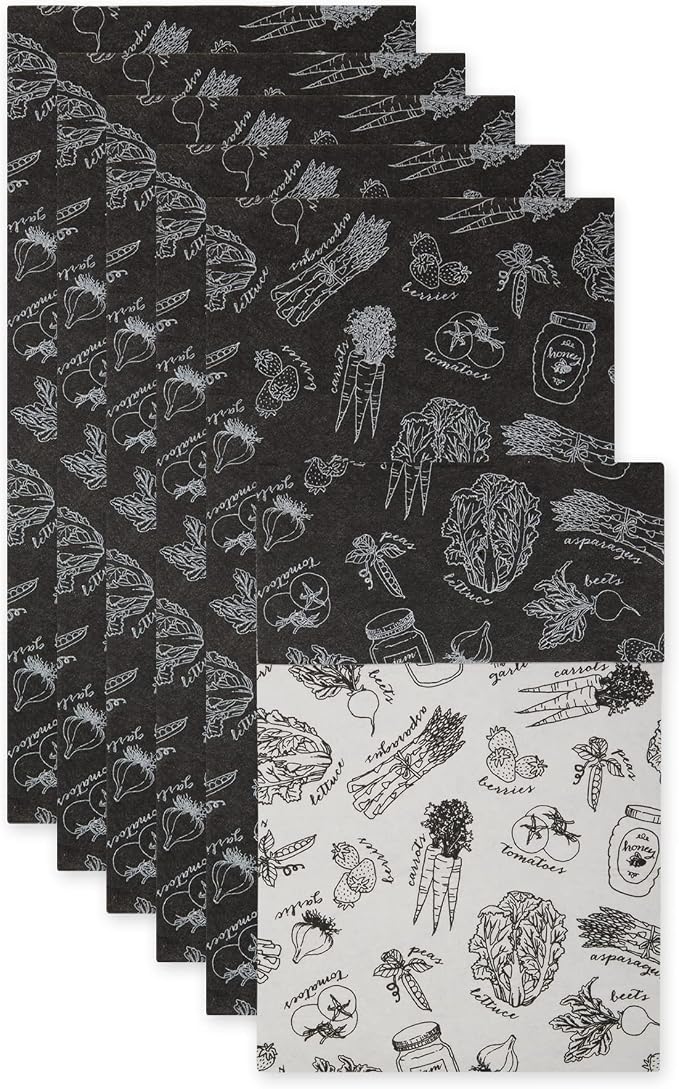 DII Fridge Liner Collection Non-Adhesive, Cut to Fit, 12x24, Black Market Print, 6 Piece