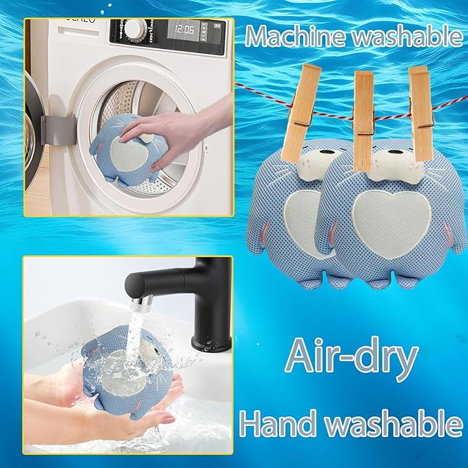 Hot Tub Scum Absorber - Sea Lion Hot Tub Floating Sponge - Scum Remover - Reusable Hot Tub Scum and Oil Absorbing Sponge to Keep Water Clean - Light Blue