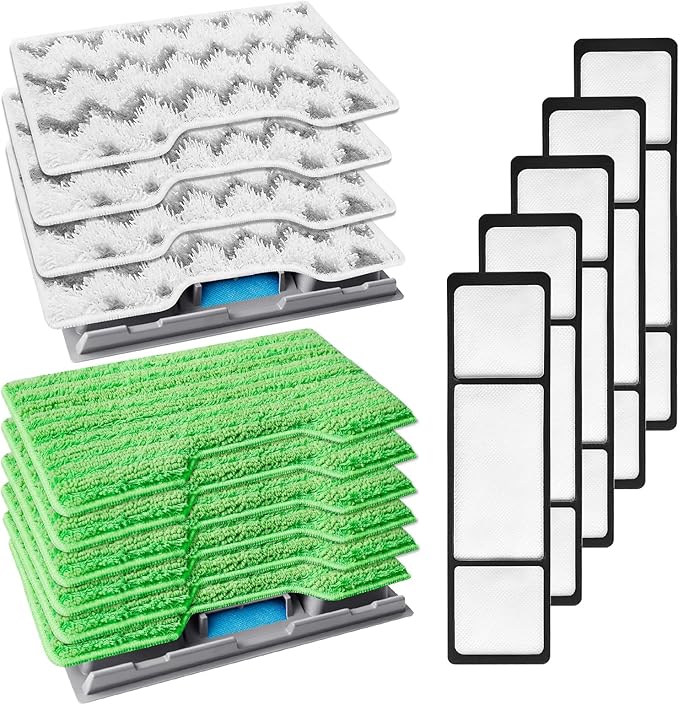 KEEPOW Reusable Mop Replacement Pads Compatible with VM252 VM200P12 VM252P10 VC205 VM190 VM200 QM250 VM250, Microfiber Mop Pads Washable Mop Pads Refills with Upgraded Design