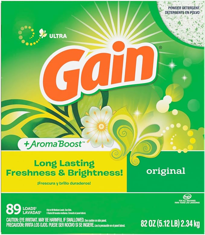 Gain Powder Laundry Detergent, Original Scent, 89 Loads, 82 OZ