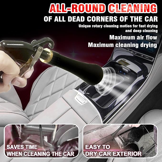 High Pressure Car Interior Spraying Washing Gun with 2 Set Nozzle Sprayer Connector Air Pulse Car Washing Equipment Tool (Upgrade-Dust blow gun)