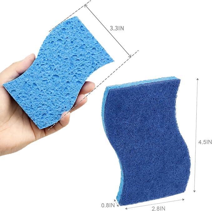 CELOX Non-Scratch Scrub Sponges, Washing Dishes and Cleaning Kitchen, 36 Pack, Blue
