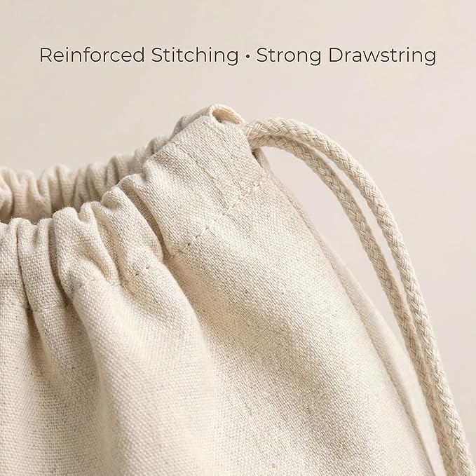 Urban Villa Extra Large Canvas Laundry Bag 28x36 Inches, 100% Cotton Drawstring Laundry Sack, Machine Washable Reusable Hamper Liner for Dorm, Travel & Home (1 Pack)