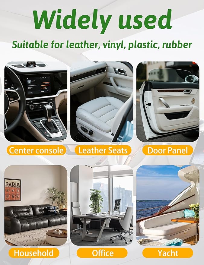 Kingvo Car Leather Cleaner and Car Window Cleaner, Dashboard Shower Door Glass Window Polish Spray Detailing Tool Water Spot Remover Wash Kit