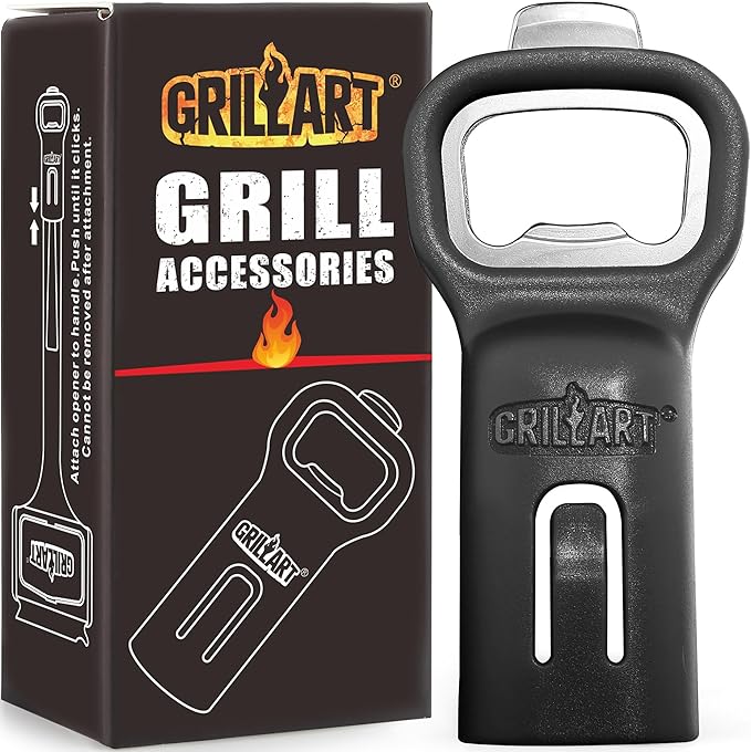 Bristle-Free Grill Brush with Water Soak Basin & Built-in Bottle Opener (Bundle)