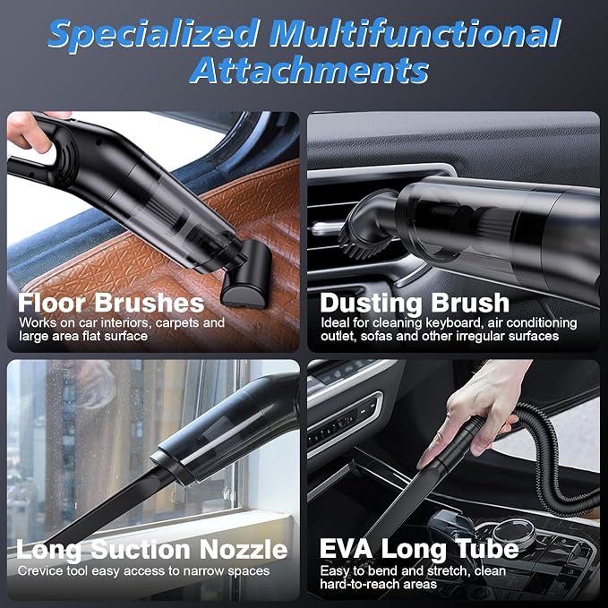 Cordless Mini Vacuum Cleaner Handheld - Portable Hand Held Vacuum Cleaner, Lightweight & Strong Suction, Easily Clean Dust Hair in Car