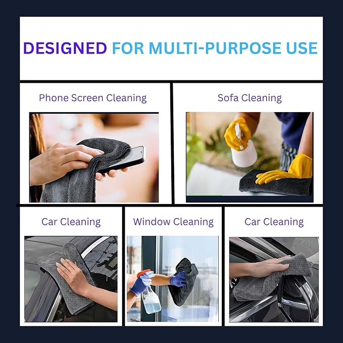 BlonBlon 4-Pack Large Microfiber Drying Towels (24" x 16") – Ultra-Absorbent, Streak-Free, Scratch-Resistant Towels for Cars and Trucks