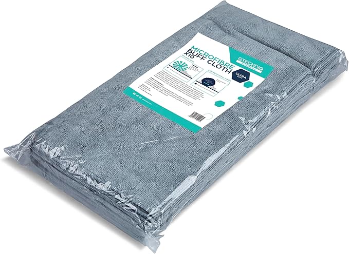 Gtechniq MF1 ZeroR Microfiber Cloth for Cars (10 Pack) | Edgeless Soft Car Cleaning Cloth with Ultra Split Fibers, Machine Washable, 300gsm, 15.75"x15.75"