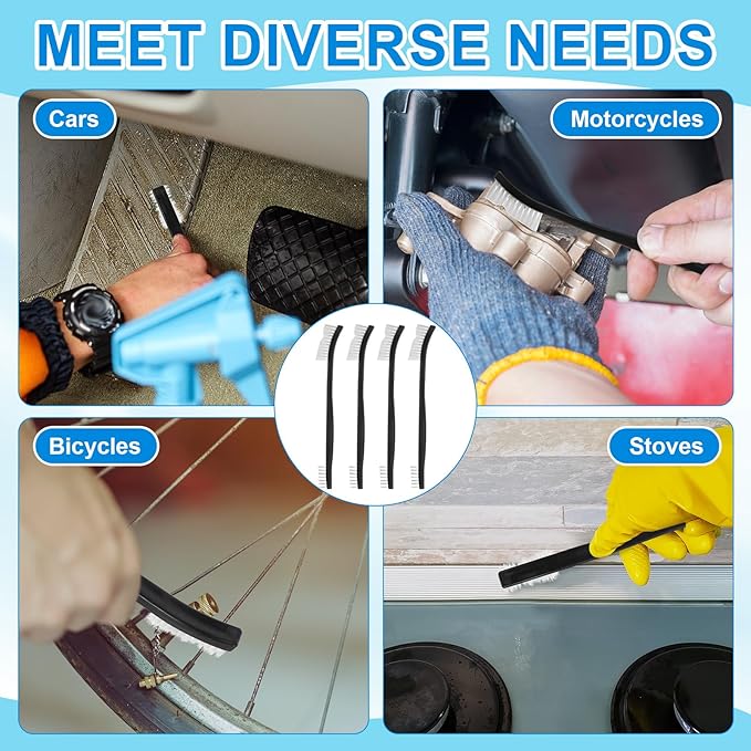 Boao 30 Packs Double-Ended Gun Cleaning Brushes 7 Inch Nylon All Purpose Cleaning Brush with Plastic Handle (White)