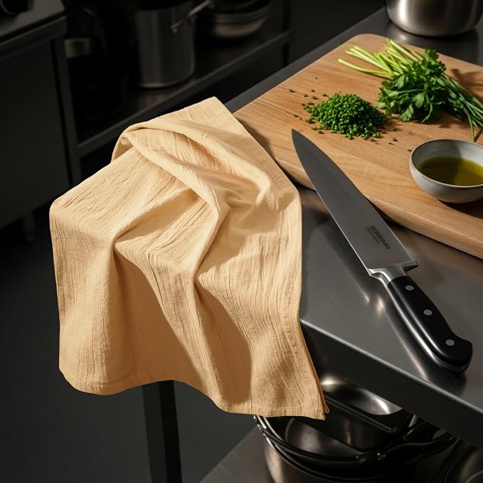 Utopia Kitchen Beige Flour Sack Towels [12 Pack - 28 x 28 Inch] 100% Cotton Tea Towels for Cleaning & Drying - Highly Absorbent Kitchen Dish Cloth