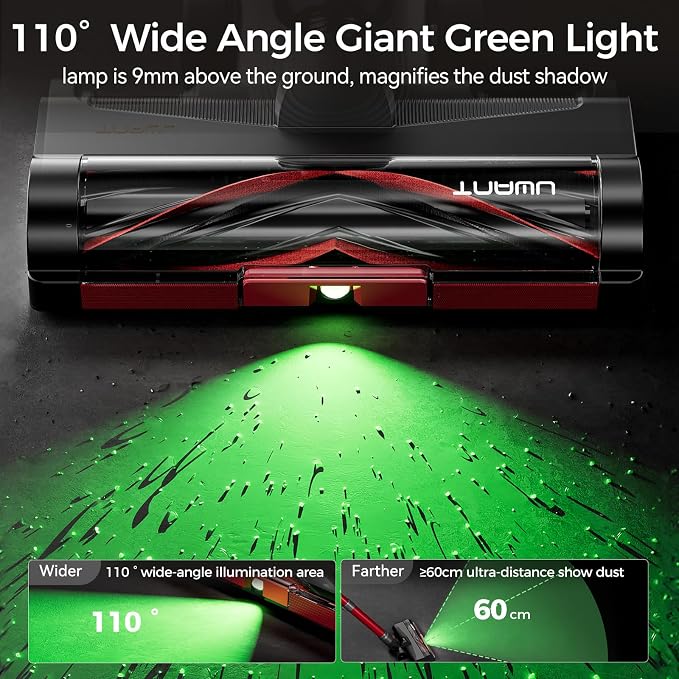 uwant Cordless Vacuum Cleaner 35Kpa Powerful Suction Wide Green Headlight Vacuum Cleaner for Home Pet Hair Anti-Tangle HEPA Lightweight Handheld Vacuum for Set of 1 Carpet Hard Floors