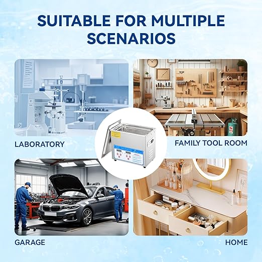 VUA 3L Ultrasonic Cleaner with Digital Timer & Heater, Professional Ultra Sonic Cleaner, Ultrasonic Parts Cleaner for Glasses Watch Denture Dental Irrigator Ring Jewelry Tools Circuit Board
