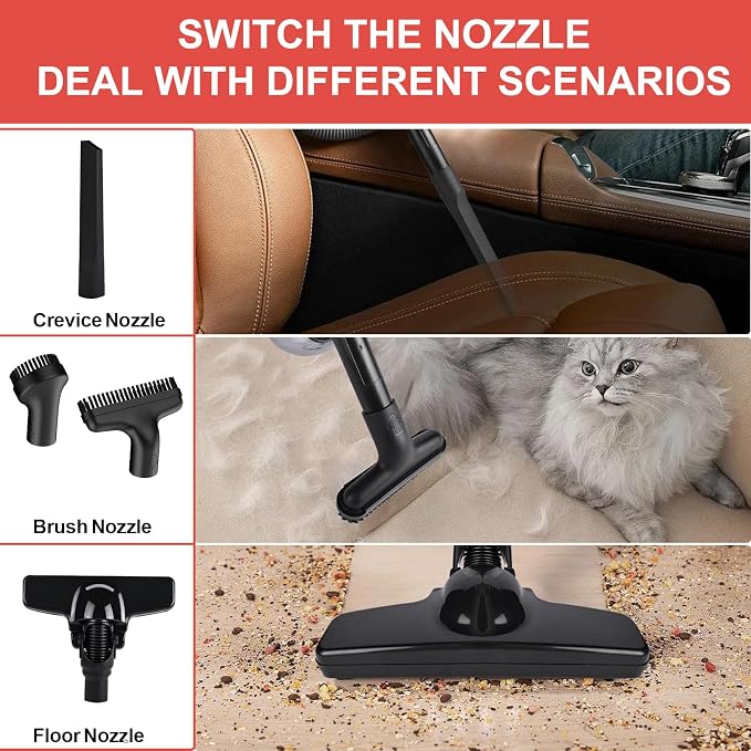 Cordless Handheld Vacuum for Milwaukee 18V Battery, 5 in 1 Vacuum Cleaner 50CFM 125AW Shop Vac with 500W Brushless Motor Max 18000r/Min, HEPA Filter, for Home Car Hardwood Floor Carpet (No Battery)