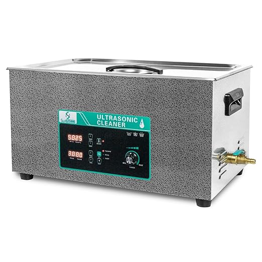 Ultrasonic Cleaner 20L with Adjustable Power & Sweep, 480W Ultrasonic Carburetor Cleaner, Digital Timer and Heater, Heavy-Duty Parts Cleaner for Industrial, Motorcycle, and Hardware Tools