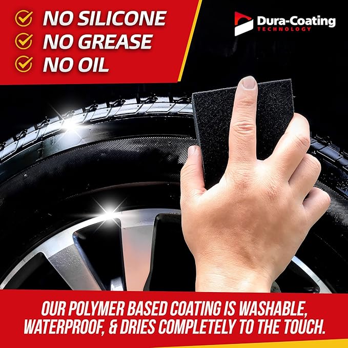 Dura-Dressing XL Total Tire Kit - Double Size Car Kit - Tire Dressing, Cleaning and Restoration Kit for Cars - High Gloss Coating to Renew and Protect Your Tires - Made in USA