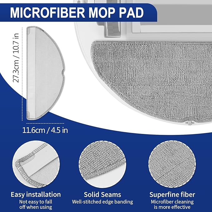 34 Pack Q7 M5+ Replacement Accessories Compatible with Roborock Q7 M5 / Q7 L5 / Q7 L5+ Robot Vacuum, 2 Mainbrushes, 6 Scent Tablets, 6 HEPA Filters, 6 Dust Bags, 6 Mop Pads, 6 Side Brushes