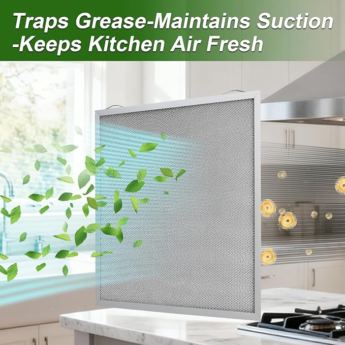 2-Pack Range Hood Grease Filters 5-Layer Aluminum Mesh 14 X 13.7 X 0.4 Inchs Compatible with Broan Nutone Replace#: S97017415 97017415