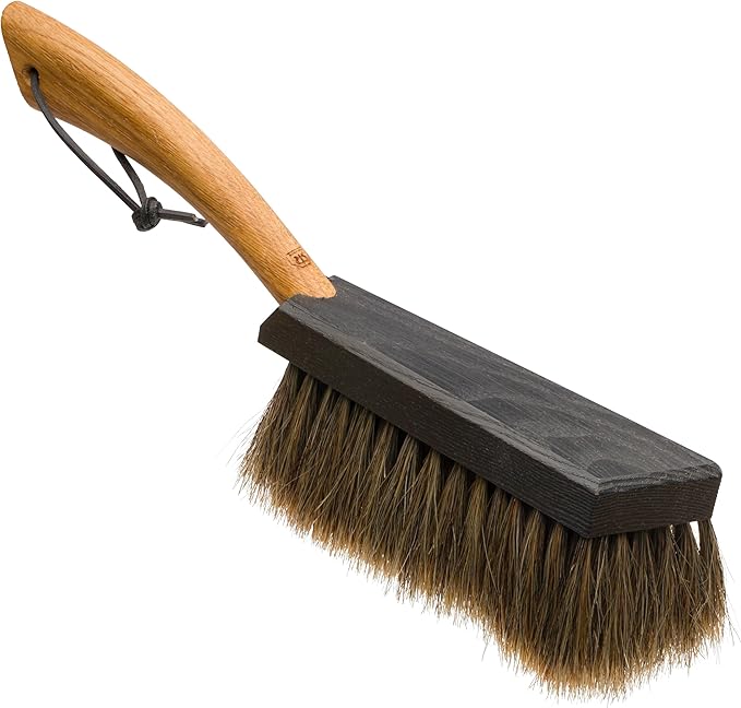 Redecker Horsehair Hand Brush with Oiled Oak Handle, Ergonomic All Purpose Indoor/Outdoor Cleaning Brush, Handmade in Germany