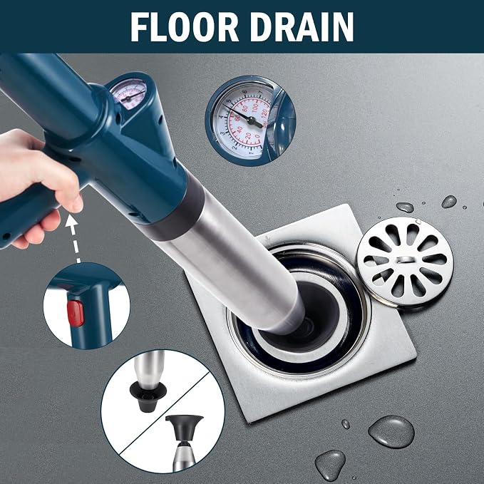 High Pressure Air Toilet Plunger, Plunge Blaster Unclogger Tool for Toilet clearning,Drain unclogging/Bathtub unclog,Remove Sewer Blockage