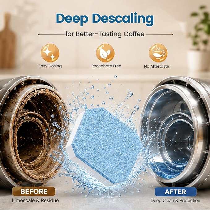 CPLIKE Descaling Tablets for Jura Automatic Coffee Machines, 2-Phase Coffee Machine Cleaner & Decalcifying Tablets for Jura, Extends Machine Life, Preserves Coffee Flavor, 36 Tablets