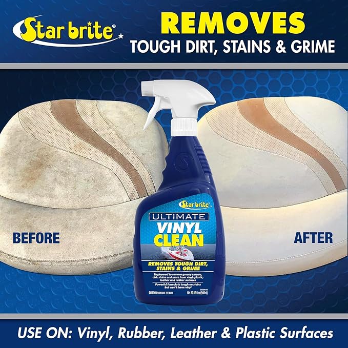 STAR BRITE Ultimate Vinyl Clean Spray + Ultimate Vinyl Guard - Multi-Surface Cleaner & Protectant for Auto, RV, Home & Boat Upholstery - Clean & Protect Vinyl, Rubber, Leather, Plastic