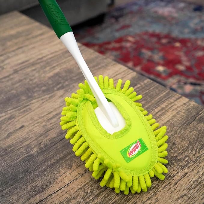 LIBMAN Microfiber Duster for Car Cleaning - 3 Pk Reusable Washable Hand Duster with Handle for Furniture, Screens, Shelves, Blinds - Traps Dust & Allergens