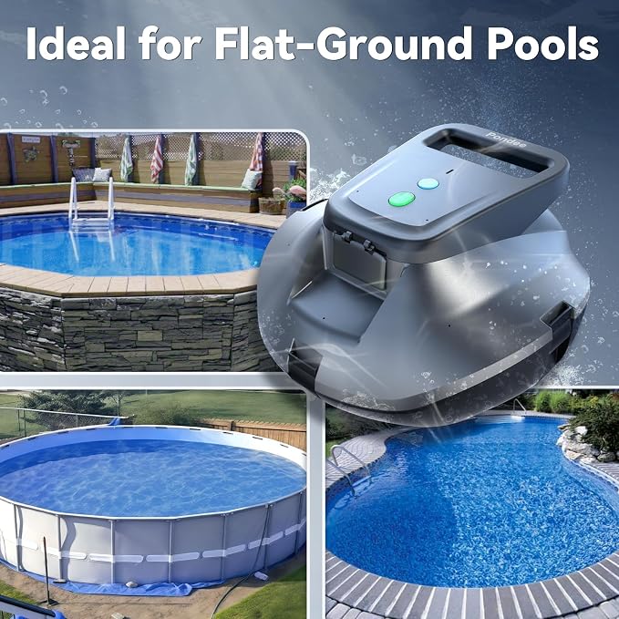 X1 Robotic Pool Vacuum, Cordless Pool Cleaner with 120-Min Runtime, Auto-Parking, 2.5h Fast Charging, for Above-Ground & Flat-Bottom Inground Pools up to 850 sq.ft