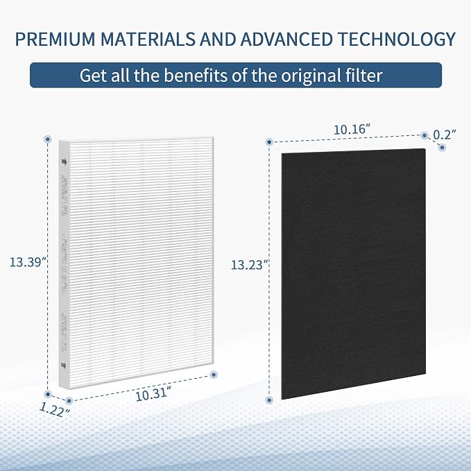 Aera Max 200 HEPA Filter Replacement Compatible with Fellowes AeraMax Air Pur-ifiers Model 190 200 DX55 True HEPA Air Filter Part# 9287101 9324101, 3x H13 True HEPA and 6x Carbon Pre-Filter