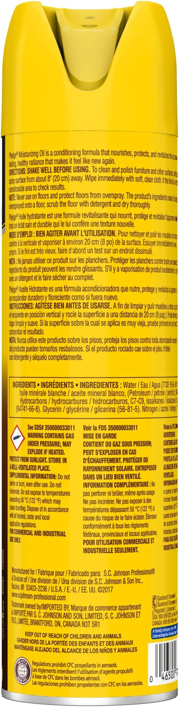 SC Johnson Professional, Pledge Revive It, Moisturizes and Revitalizes Surfaces, Aerosol, 14.2 Oz (Pack Of 6)