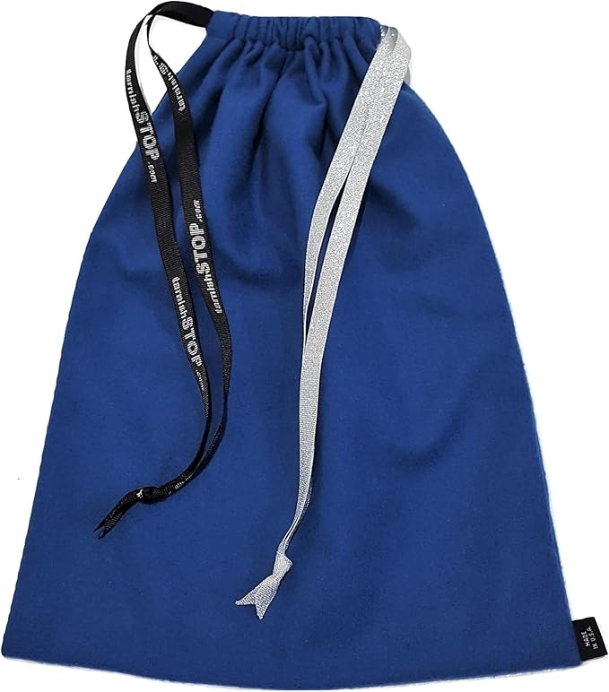 USA Made | T-STOP | Luxury Anti-Tarnish Bag for Silver Storage | Patented Proven Protection | Small 13"x10" | Royal Blue