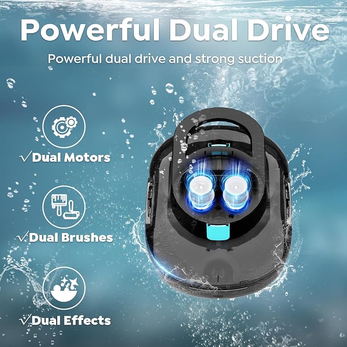 S1 Pro Cordless Robotic Pool Cleaner, 130-Min Runtime, Cleans Up to 1,292 Sq.Ft, Dual-Motor Pool Vacuum, Automatic Cleaner with Large Filter Basket, Fast Charging & Self-Parking (Midnight Black)