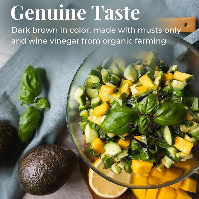 Organic Balsamic Vinegar of Modena 8.45 fl.oz. (250ml), FONDO MONTEBELLO IGP-Certified, Dense and Delicious Organic Balsamic Vinegar, Perfect for Salads, Meats and Desserts - Imported from Italy