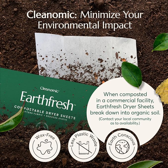 CLEANOMIC Reusable Kitchen Cloth, Fabric Softener Sheets & Tablet Tin Bundle