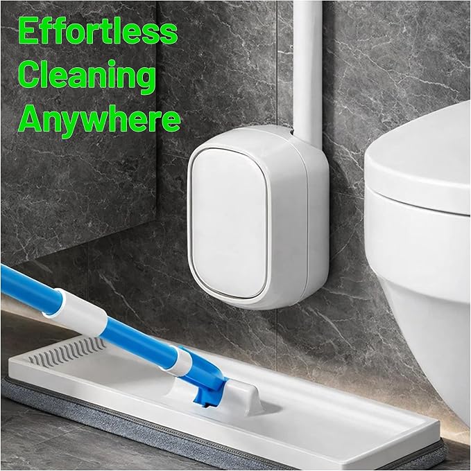 CiLoN 30 Pads Auto Lid Opener Disposable Toilet Bowl Brush & Holder System | Wall-Mounted Disposable Toilet Cleaning Set For Touch Free Space-Saving Hygienic Modern Bathrooms (Ocean Breeze + 30 Sponge)