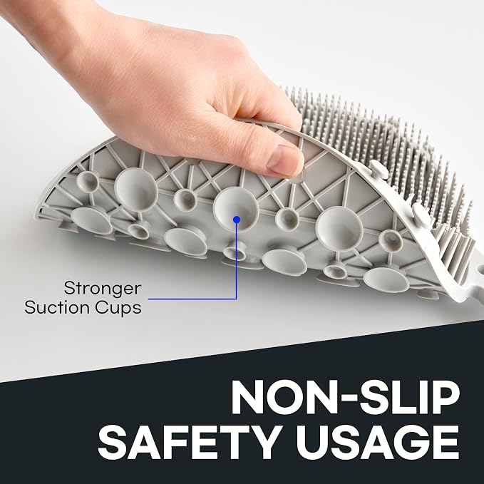 Larger Foot Scrubber - Foot Cleaner&Massager with Non-Slip Suction Cups for Use in the Shower(Black)