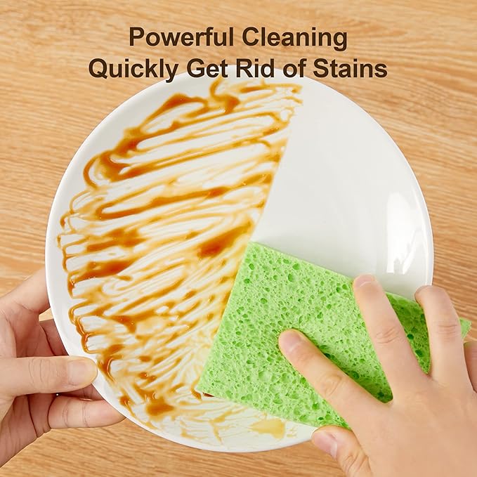 JOYMOOP Hands-Free Mop and Bucket with Wringer Set with Colorful Compressed Sponges, Househould Cleaning Tool of Floor Mop and Cellulose Sponges