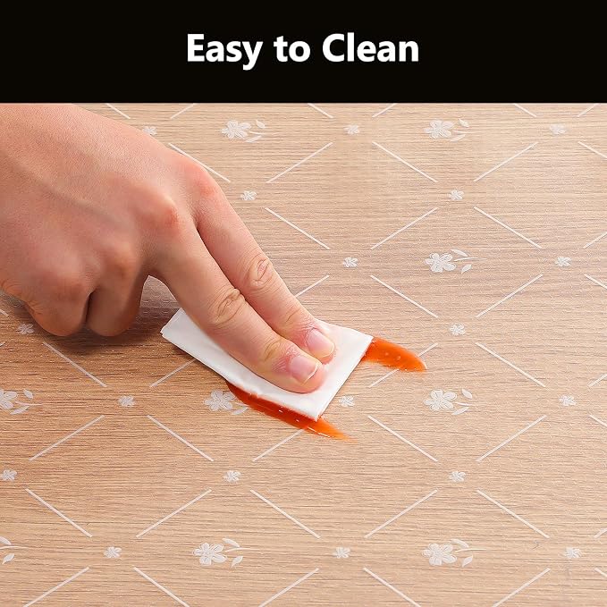 INNOLITES Kitchen Cabinet Shelf Liner, Non-Adhesive Refrigerator & Drawer Liner, Waterproof EVA with Floral, Easy to Clean & BPA-Free (White Daisy, 11.8" x 240")