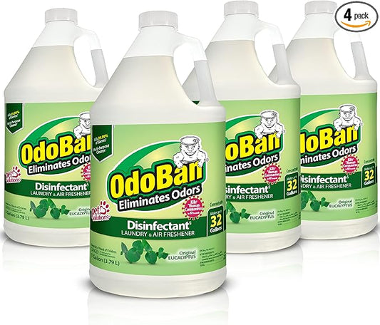 OdoBan Disinfectant Concentrate and Odor Eliminator, 4 Gallons, Original Eucalyptus Scent