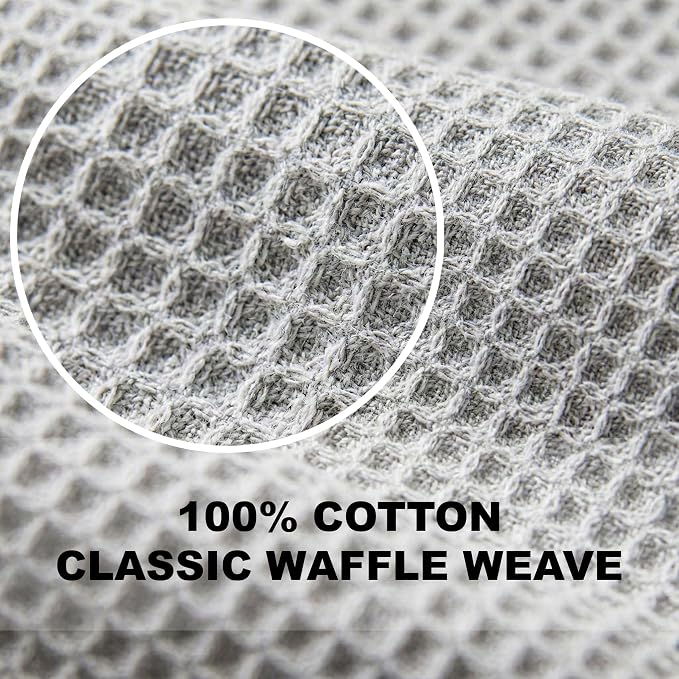 Marubhumi Ultra-Absorbent Cotton Kitchen Dish Towels – Set of 10, Elegant Gray, 45x70 cm – Lint-Free Tea Towels for Drying & Cleaning-Soft, Durable & Oversized Kitchen Linens