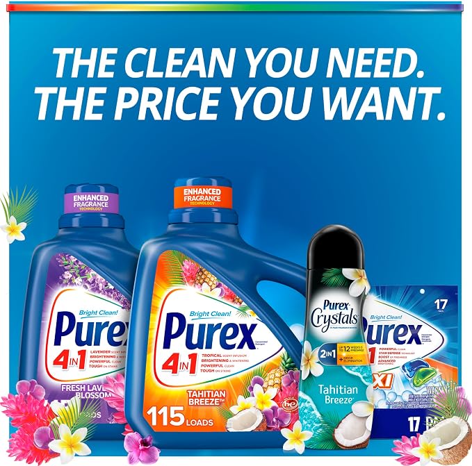 Purex Liquid Laundry Detergent, Tahitian Breeze, 150 oz (100 loads)