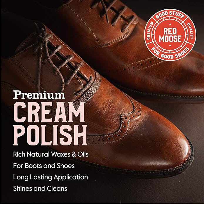 RED MOOSE Boots and Shoe Cream - Shoe Polish Kit for Leather - Shoes Shine - Made in the USA
