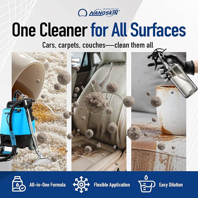 Nanoskin EXTRACTOR SHAMPOO Low Foaming Carpet Cleaner 30 Gallons - Machine Use Upholstery Cleaner, Stain Remover & Odor Eliminator on Rug Car Upholstery Carpets | For Automotive, Home, Office & More