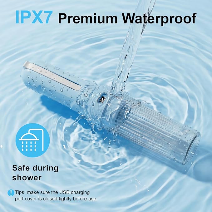 Electric Portable Bidet for Travel & Outdoor, Whisper-Quiet Handheld Sprayer with 3 Pressure Modes, 1600mAh USB-C Rechargeable, IPX7 Waterproof (Sky Blue)